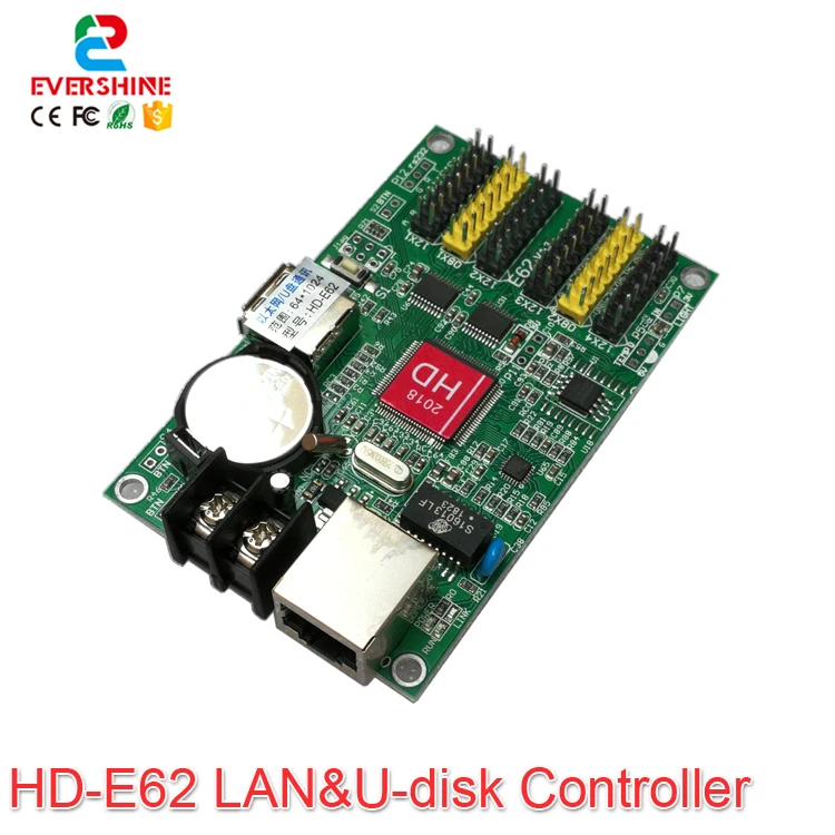 Huidu HD-E62 HD-E63 HD-E64 HD-E66 один Цвет u-диск и Ethernet Управление карты Применение для P10 F3.75 P4.75 один Цвет светодиодный модуль