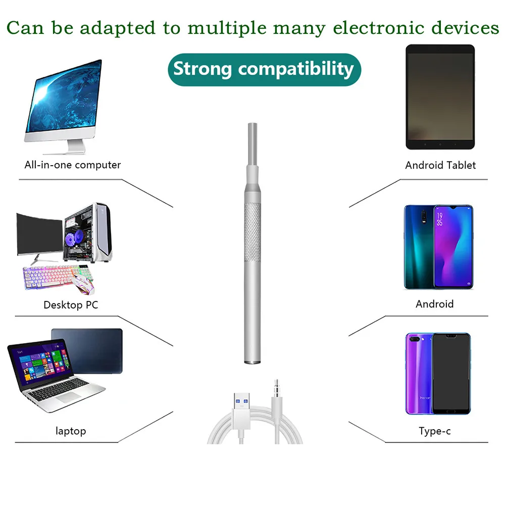 Ушной эндоскоп диаметр 3,9 мм Портативный Бороскоп 3 в 1 USB ушной инструмент для очистки HD визуальная Ушная ложка ушной раковины удаление с мини-камерой