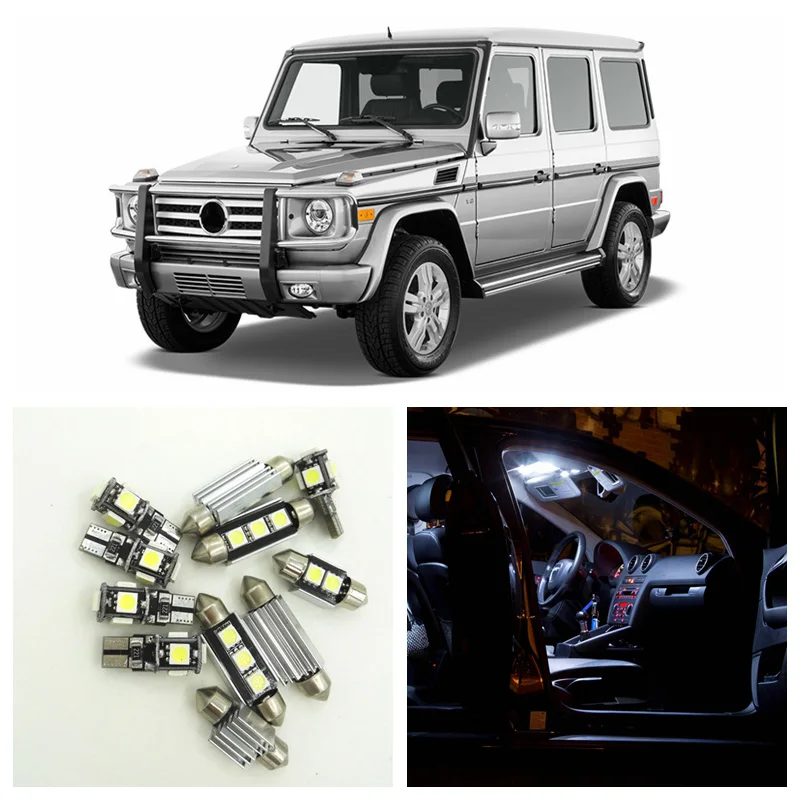 Us 16 89 35 Off 16pcs Canbus Car Led White Light Bulbs Interior Package Kit For 2004 2009 Mercedes Benz G Class Map Dome Step Courtesy Lamp In