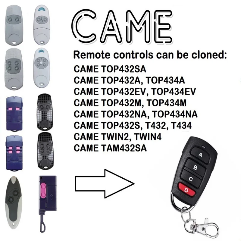 

For CAME TAM432SA TWIN2,TWIN4,TAM432SA TOP Universal Remote Control Duplicator 4-Channel 433.92MHz