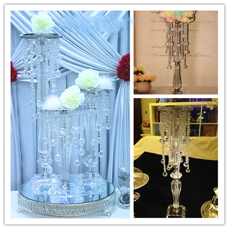 Акриловый кристалл цветок стенд стол основной элемент свадебной композиции 70 см высотой 10 шт./партия