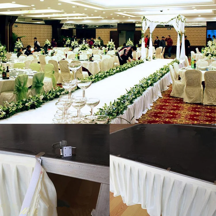 ice silk table skirt 3m 10ft length wedding skirt/ hotel home banquet party decoration
