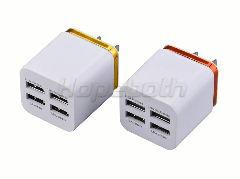 Hopeboth 50 шт. настенное зарядное устройство адаптер с 4 портами USB металлическая рамка зарядное устройство для мобильного телефона Зарядка дома путешествия
