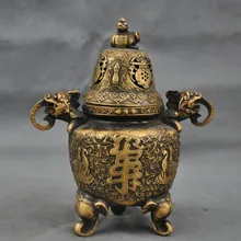 " продуманный латунный Дракон слон Зун собака Фу Собака ладан горелка/курильница
