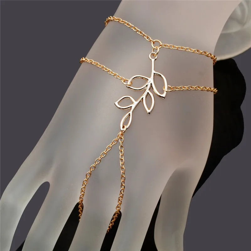

fashion of Fatima Hamsa finger ring hand chain harness slave women New Multi Chain Punk style Harness Finger Bangles For Women