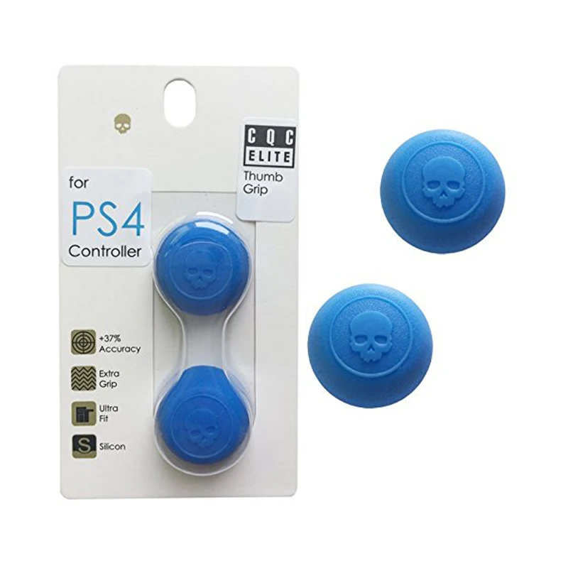 Силиконовые аналоговые ручки, колпачки для sony Playstation 4 контроллер Skull& Co. CQC Elite Thumbstick для PS4 геймпада - Цвет: Blue