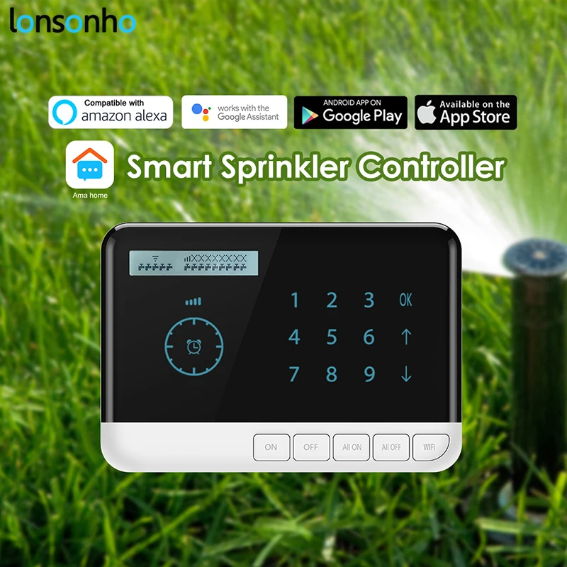 

LonSonHo WiFi Smart Lawn Sprinkler Controller Works with Alexa Google Home Mini Assistant Compatible Smart Home Automation