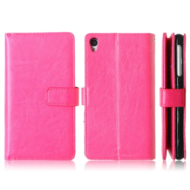 Роскошные 9 слотов для карт кожаный бумажник флип Fundas чехол для Sony Xperia Z3 D6603 d6643/Z3+ Z3 плюс z4 e6533 e6553 задняя крышка Капа - Цвет: Rose Red
