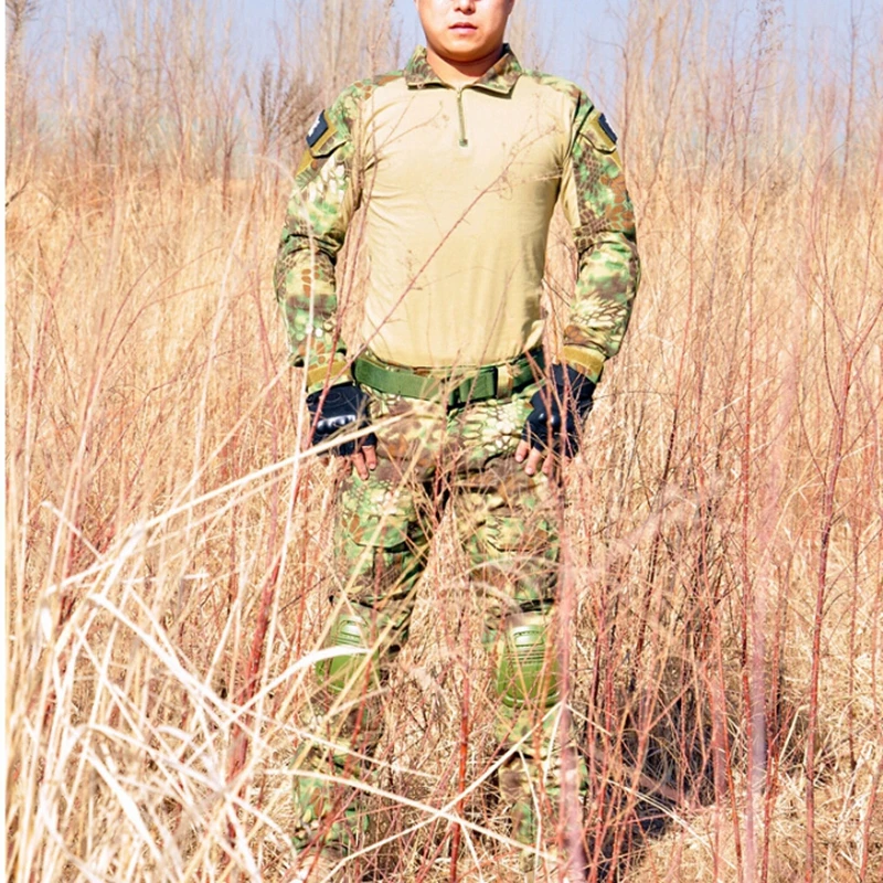 Армейская Военная Униформа США, военная форма, тактическая куртка и штаны, комплект с наколенниками, камуфляжный костюм, CS, охотничья одежда