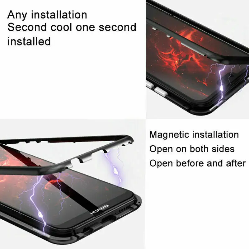 المغناطيسي الامتزاز حالة المعادن ل نوفا 2 s المغناطيس المغناطيسي الهاتف حافظة لهاتف huawei P20 P30 لايت برو زميله 20 لايت برو نوفا 3 3i 3e