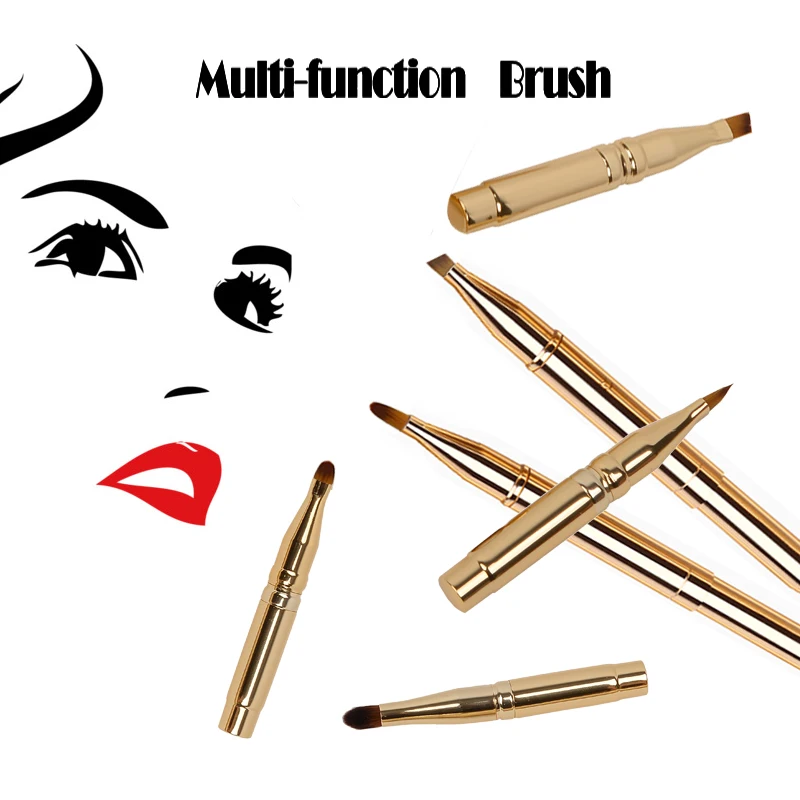 

Professional Stylish Quadra -headed Detachable Makeup Blush Lip Brush Eyebrow Brush Cosmetic Adjustable Tool