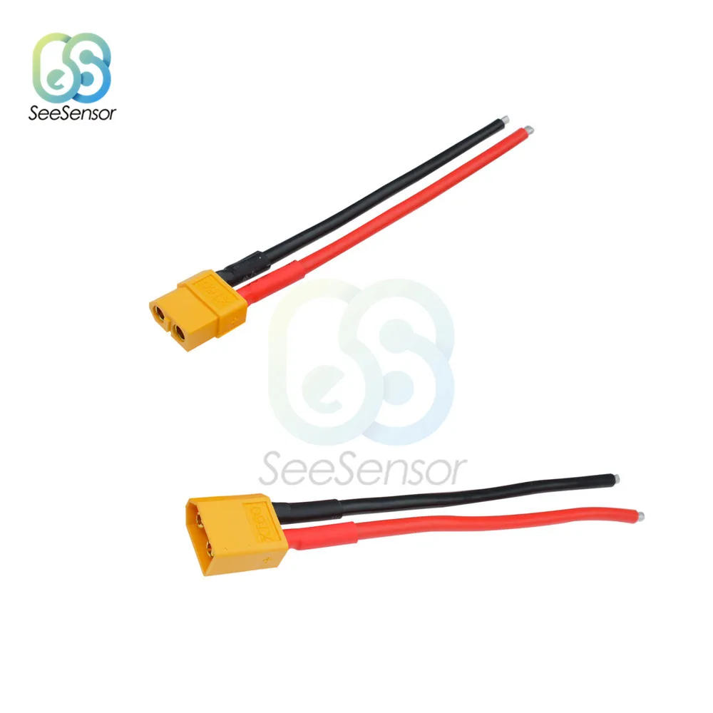 2 шт. разъём для аккумулятора XT60 с силиконовым соединением 14 AWG 10 см|Соединители| |