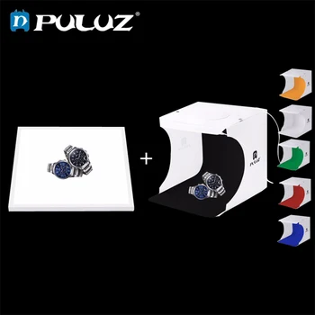 

PULUZ Mini 22.5 LED Photography Shadowless Bottom Light Lamp Panel Pad +2LED Panels 20CM lightbox Photo Studio Shooting Tent Box