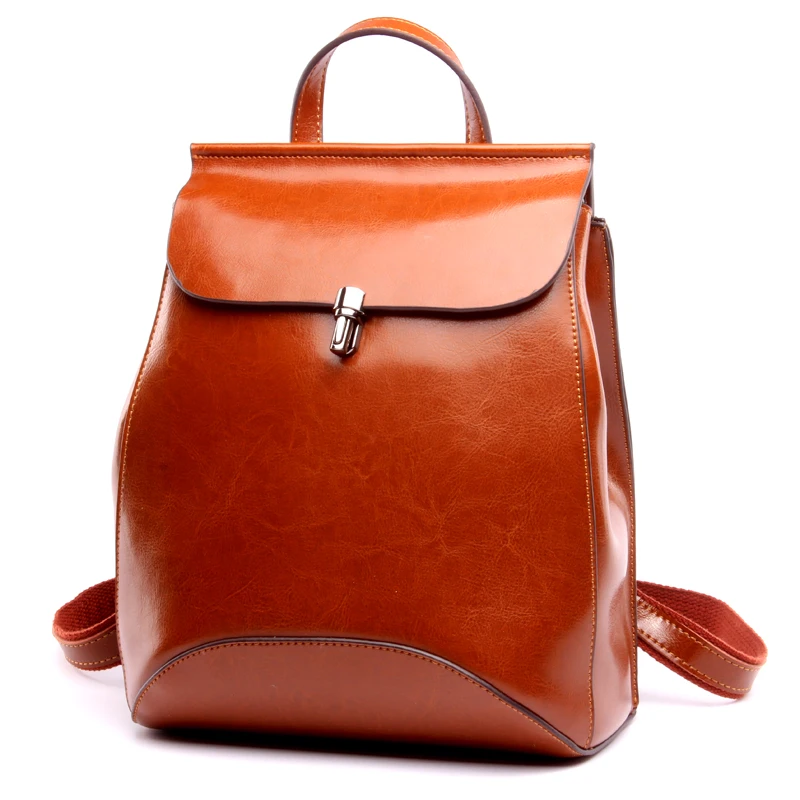 CHISPAULO 2017 Genuine Leather backpack women bag oil wax cow leather vintage backpacks Female back pack