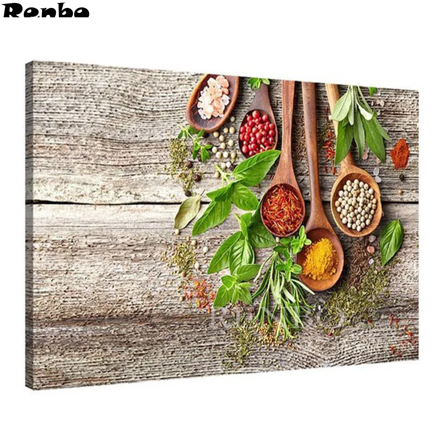 

diamond painting full square drill diy 3d diamond embroidery Grains Spices Food Kitchen Decor diamond mosaic needlework wall art