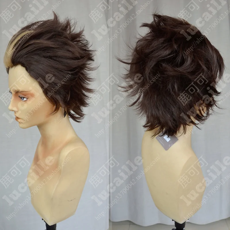 Haikyuu! Парик для волейбола nissinoya Yuu короткий коричневый и светлый парик