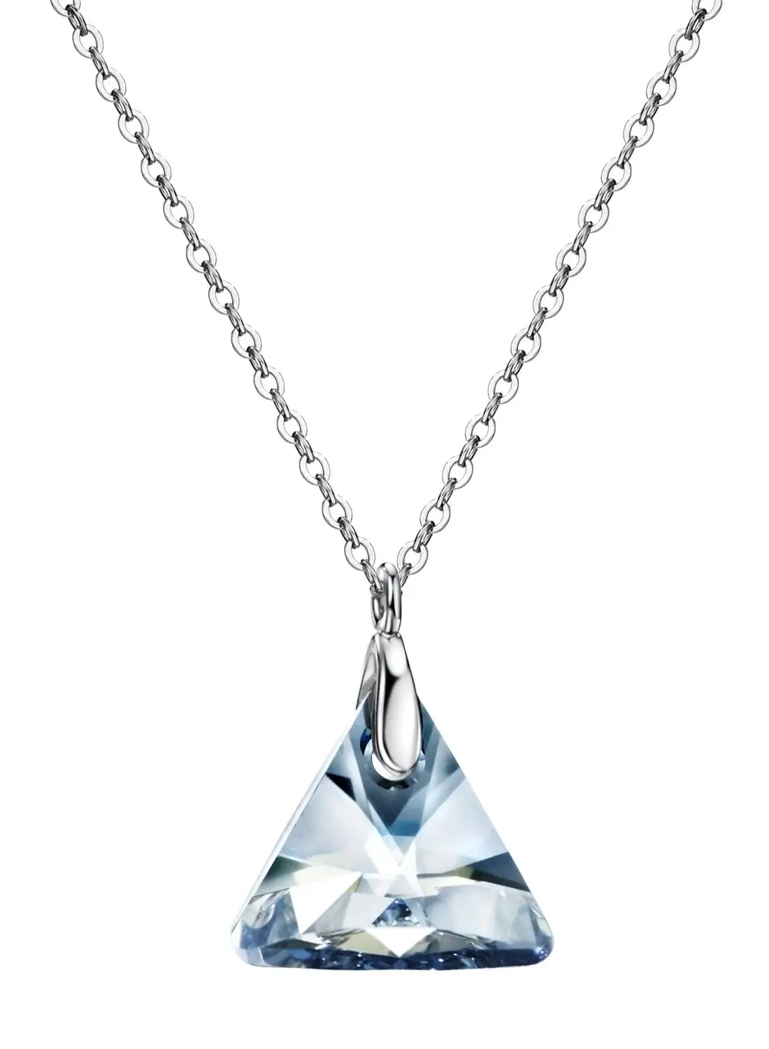 Neoglory, S925, синий кристалл, ожерелье для женщин, геометрический кристалл, цепочка, ожерелье s& Кулоны, Ювелирные изделия,, новинка, подарки на день рождения MC - Окраска металла: Посеребренный