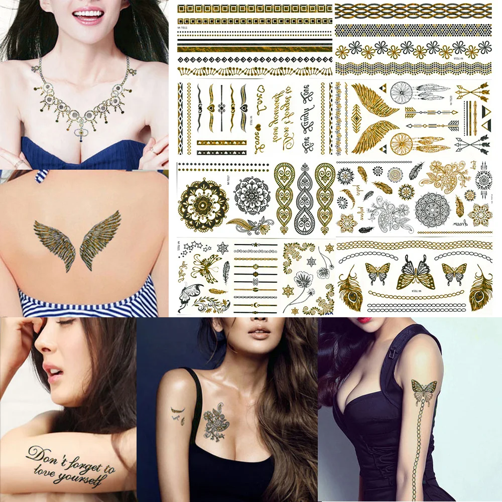 8PCS Beautiful Cute Water Transfer Tattoos Body Art Makeup Cool 3D Waterproof Temporary Tattoo Stickers For Girls Man Tatouage (17)