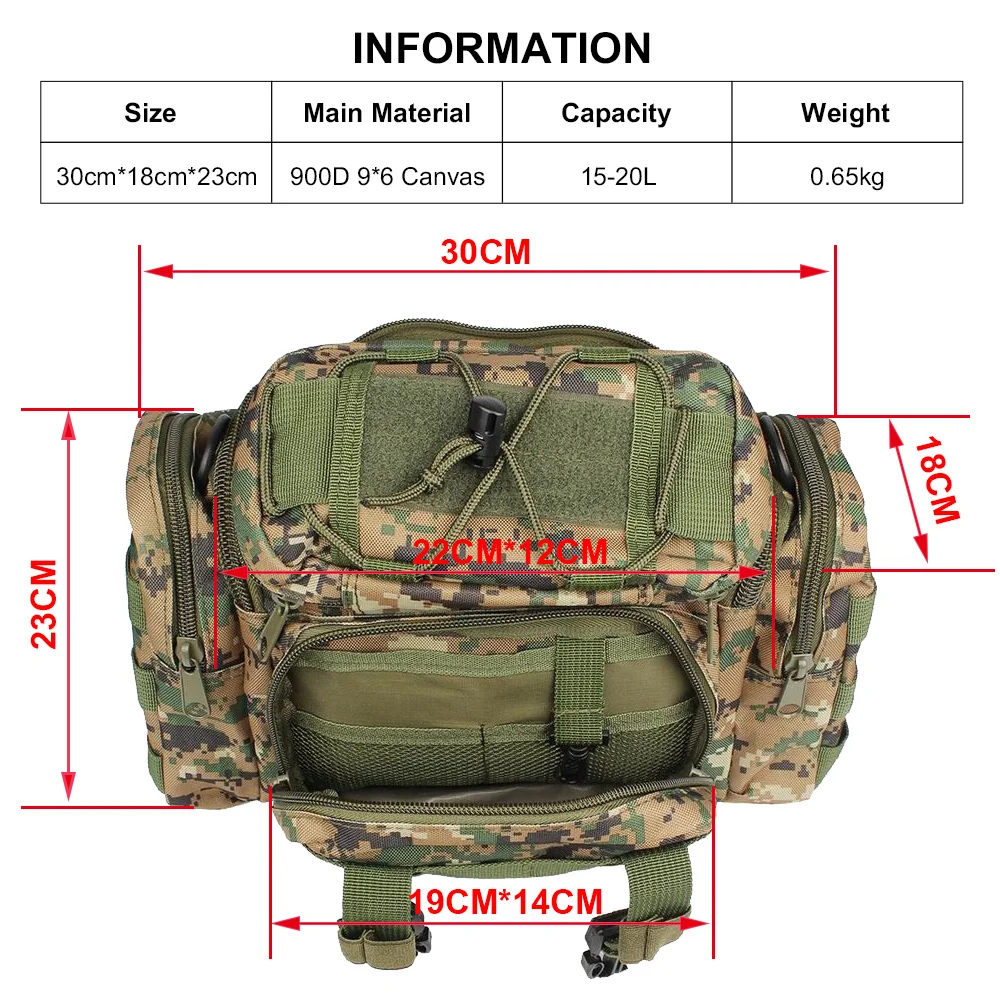 Многофункциональная рыболовная приманка, сумка для рыболовных снастей, рюкзак, поясная сумка, уличная сумка 30*18*20 см с плечевым ремнем