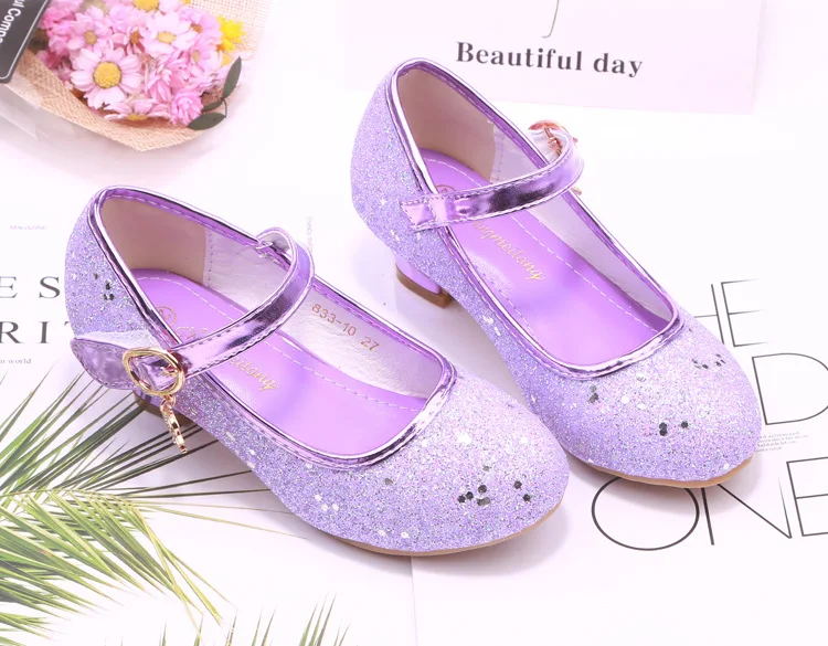 qloblo Kids Girls Wedding Shoes Children Princess Sandals High Heels Dress Shoes Shoes For Girls