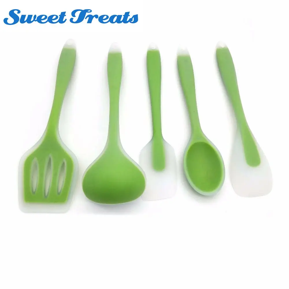 

5 Piece Utensils Heat-Resistant Cooking Utensil Set Non-Stick Silicone Kitchen Utensil Set High Quality Silicone Utensil Set