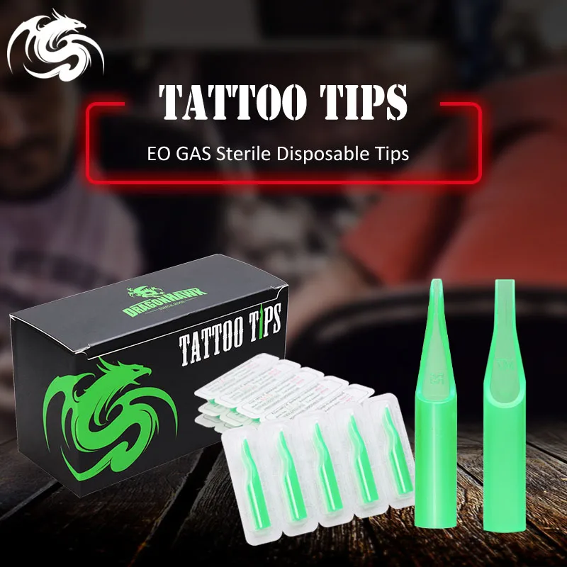 50 kosov mešanice zelene tetovaže za enkratno uporabo šobe Tube za tatoo igle Tattoo potrebščine