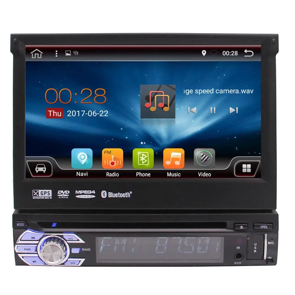 Top Android 6.0 GPS Navi Car DVD Stereo Radio Quad Core Single 1Din gps radio stereo in dash headunit support Bluetooth DAB+ wifi 4G 1