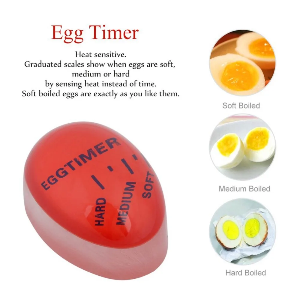 1 шт. яйцо идеально Цвет изменение таймер Yummy мягкий яйца вкрутую Пособия по кулинарии Кухня экологически чистые смолы яиц Таймер Красный 56 мм* 45 мм