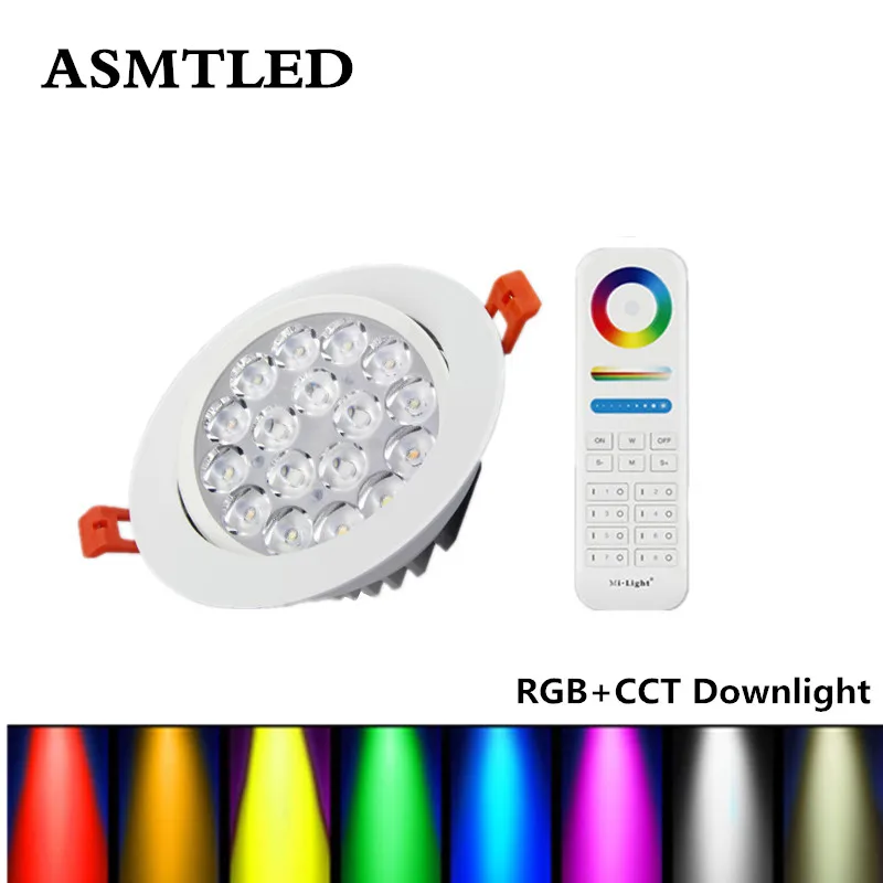 Mi Light AC86 ~ 265V 2 4G RGB + CCT 9W с регулируемой яркостью светодиодный потолочный прожектор