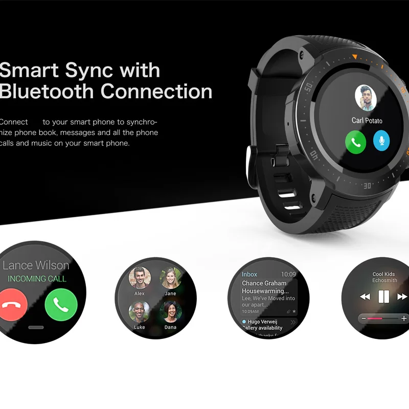 4G Смарт наручные часы Android 7,1 MTK6739 530 mAh Спортивные gps монитор сердечного ритма 1 ГБ ОЗУ 16 Гб ПЗУ Смарт-часы с камерой для подарка