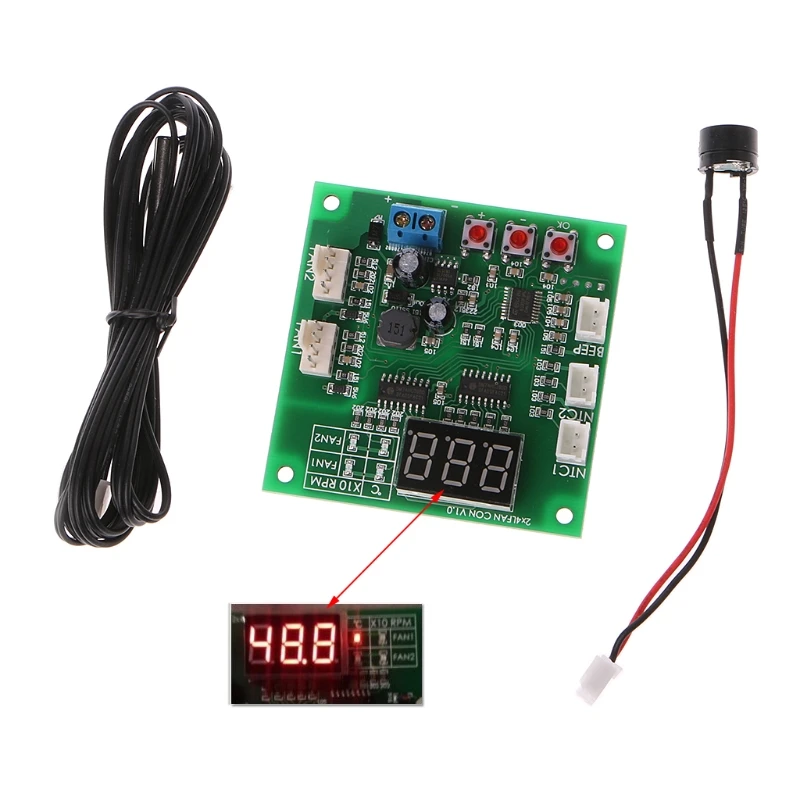 

Two Way Heat Dissipation PWM Four Wire Fan Temperature Speed Controller Board