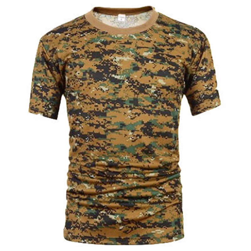 Summer Military Camouflage T-shirt Men US Army Short Sleeve Tactical T Shirt Cotton O Neck Green Top Clothes