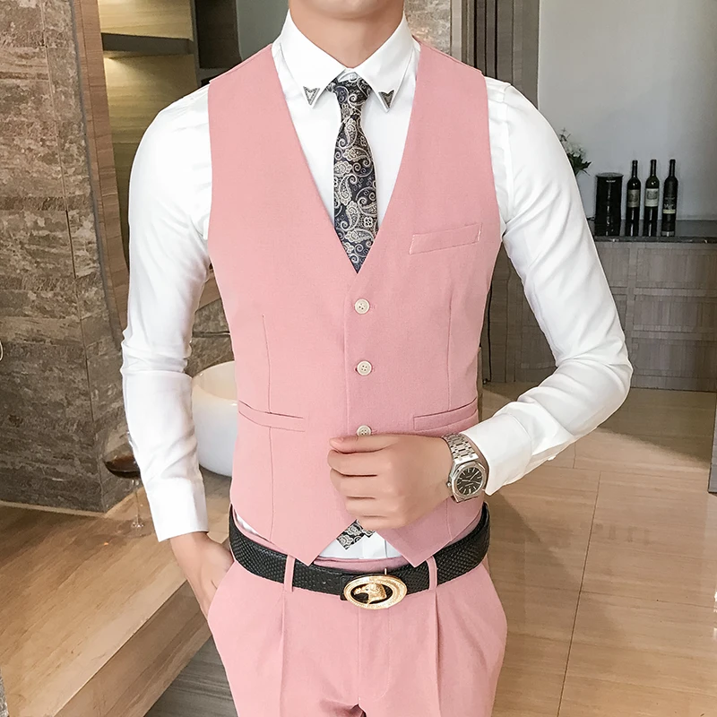 Stylish Casual Men Suit Vests Slim Comfortable Elegant Men's Office