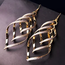 

Women's Vintage Alloy Dull Polish Spiral Multi-layer Big Cross Scrub earrings