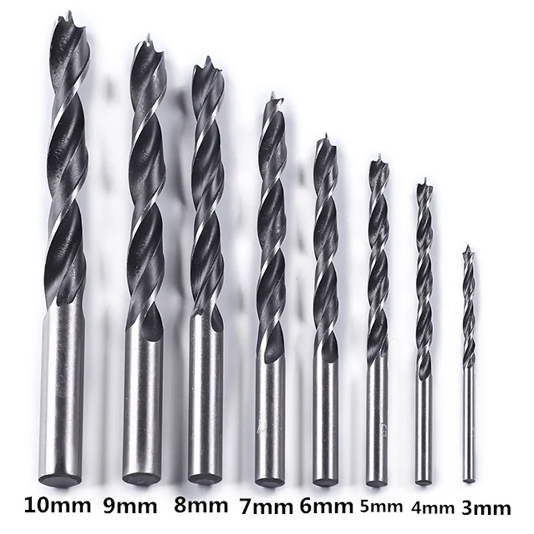 High carbon Steel Drill Bits 8pcs For Metal Wood Working Round Handle 3