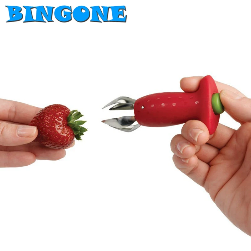 

2Pcs Strawberry Hullers Metal Plastic Fruit Remove Stalks Device Tomato Stalks Strawberry Knife Stem Remover Free Shipping -FT