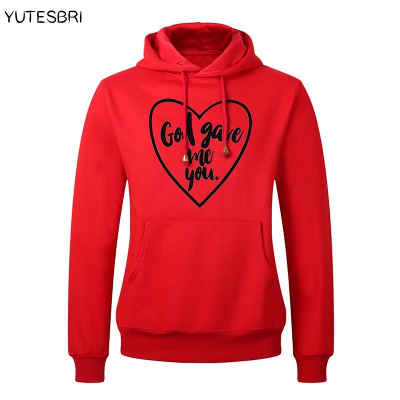 2017 New arrival hoodie sweatshirt Women men God gave me you love brand