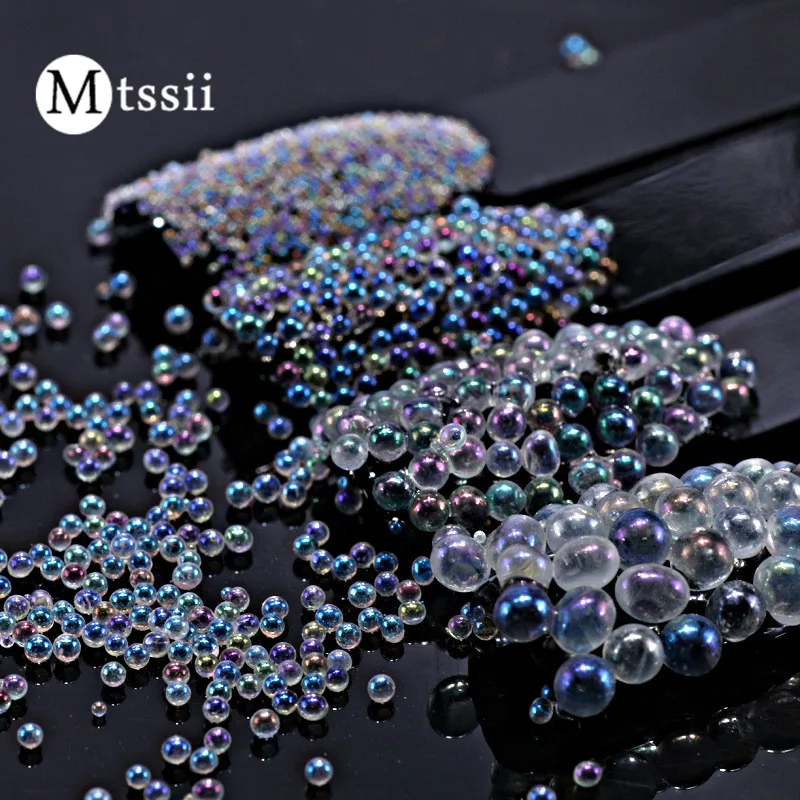 

Mtssii 1 Box Mini Beads 3D Nail Decoration Clear Micro Glass Bead Rhinestone Manicure Nail Art Decoration