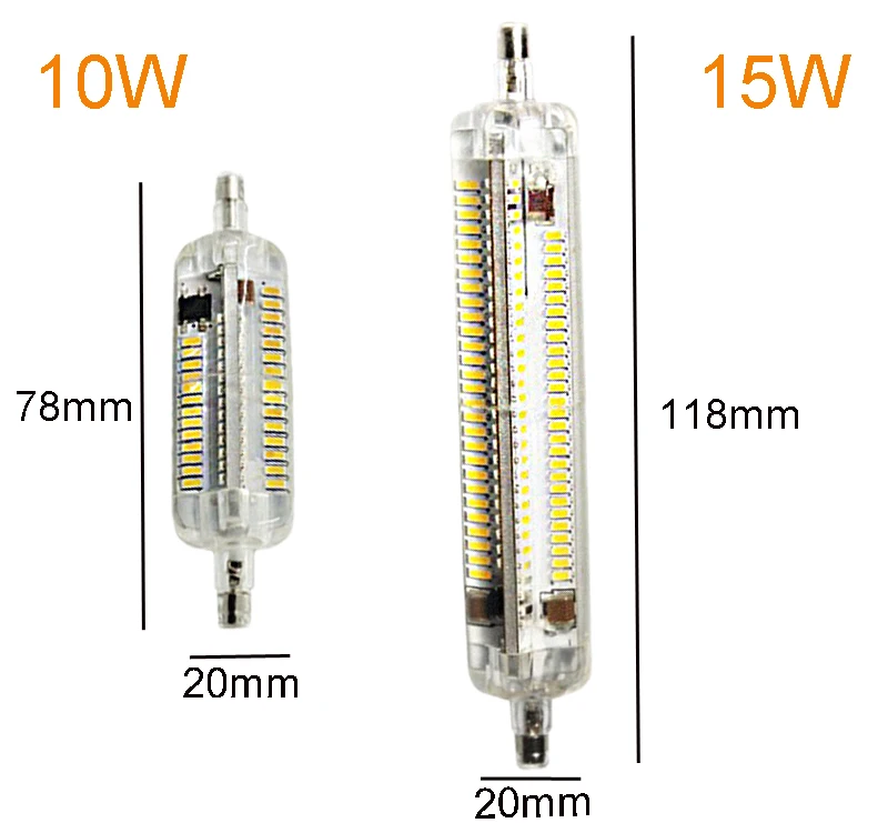 In Dimmable 12w Led Smd4014 Lamp 220v Halogen Us85 Gel Light Silica Shell 118mm Lampada R7s 78mm Glass Perfect 8new Replace OvN8n0mw