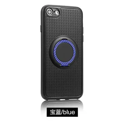 Чехол Silincone для iPhone X, 7, 6, 6 S, 5, 5S, 8, se, мягкий матовый чехол из ТПУ с роскошным Карбоновым волокном, ПК, Магнитная подставка на присоске - Цвет: Dark blue