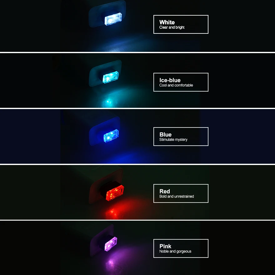 Aceersun LED USB окружающий свет R/G/B/фиолетовый/белый цвет Canbus мини Супер яркие 5V