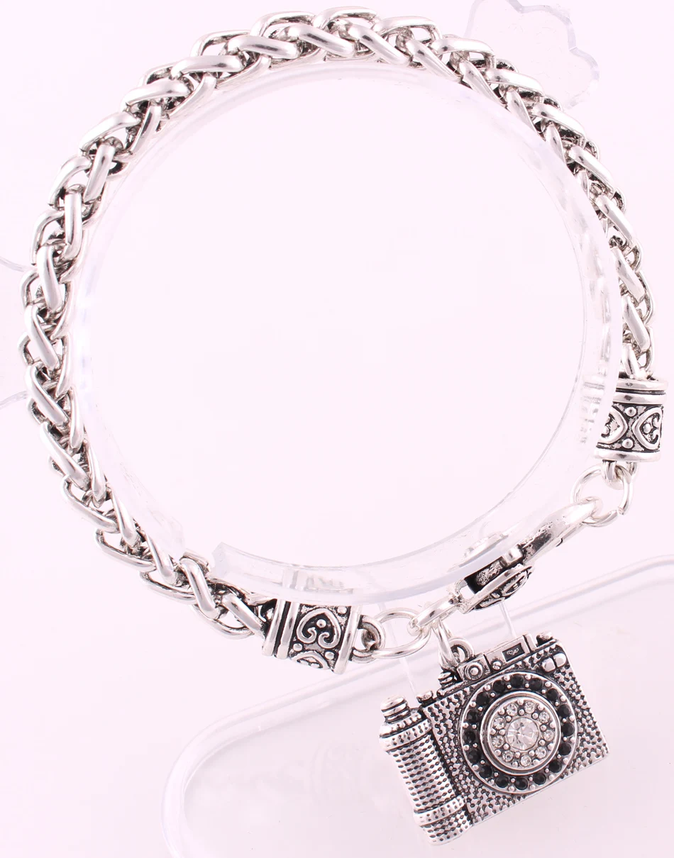 Прямая цинковый сплав винтажный кулон в виде камеры браслет