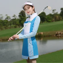 PGM одежда для гольфа женский летний мягкий обтягивающая высокоэластичная спортивный костюм блузка с длинными рукавами Короткая юбка для леди