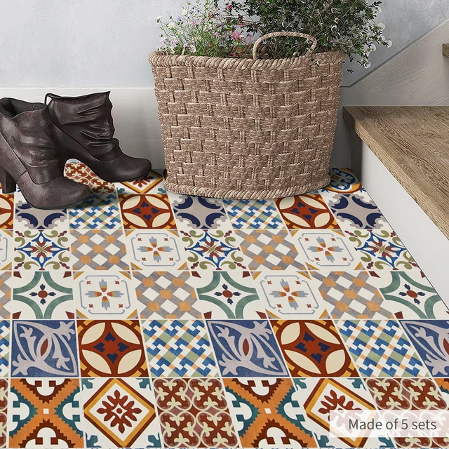 Funlife Turkish Ceramic Tiles Removable Waterproof Seamless Anti Funlife Turkish Ceramic Tiles Removable Waterproof Seamless Anti Slip Diy Floor Stickers Wall Decal Kitchen Bathroom Db0103