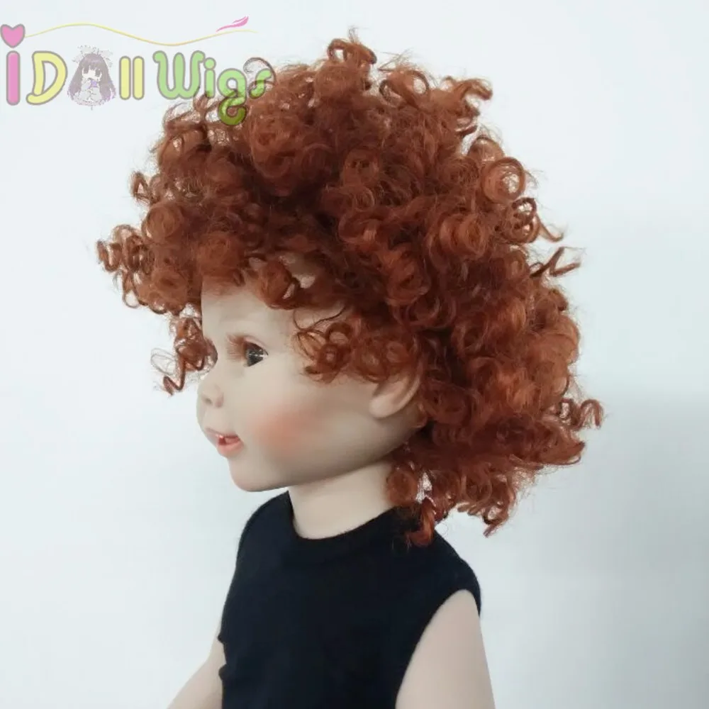 11-12 inch ECONOMY DOLLS WIG IN CURLY BUNCHES DARK BROWN 
