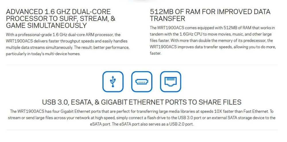 smart wifi signal booster Linksys WRT1900ACS Kép + Wi-Fi Không Dây Với Gigabit & USB 3.0 Cổng Thông Minh Wi-Fi cực CPU 1.6 GHz wifi repeater amplifier