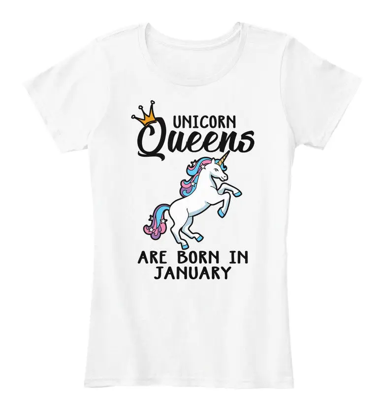 Fitted T Shirts Men'S Short Unicorn Queens Are Born In January O-Neck Office Tee | Мужская одежда