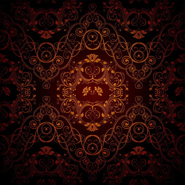 8x8FT Indoor Dark Brown Damask Wall Vintage Pattern Custom Photography