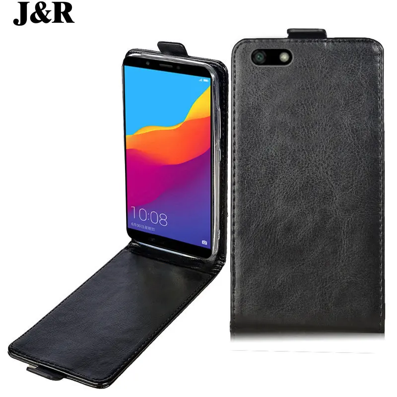 J&R For Huawei Y5 2018 Case Huawei Y5 Prime 2018 Cover Luxury Business Flip PU Bag For honor10 7APro Nova3I 2lite P Smart Plus