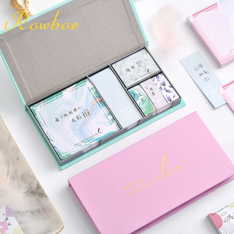 

ROWBOE stationery creative multi-function note book boxed post-it note combination office student with a note pad cute memo